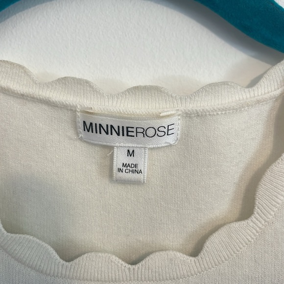 Minnie Rose White Scalloped Racerback Tank Size M - Picture 2 of 4